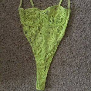 Lime green High rise bodysuit